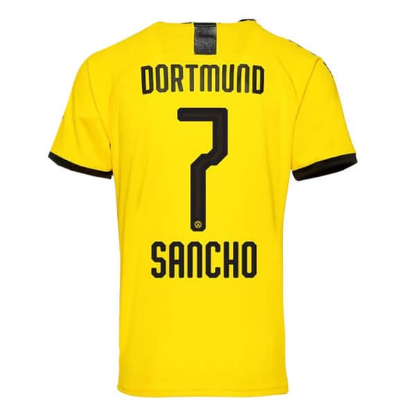Tailandia Camiseta Borussia Dortmund NO.7 Sancho Primera equipación 2019-2020 Amarillo